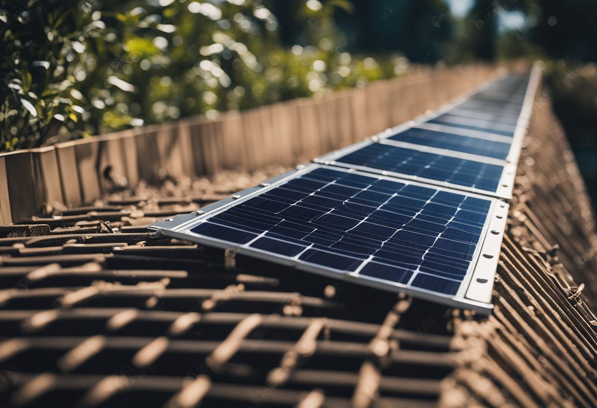 A solar panel is absorbing sunlight, converting it into energy.