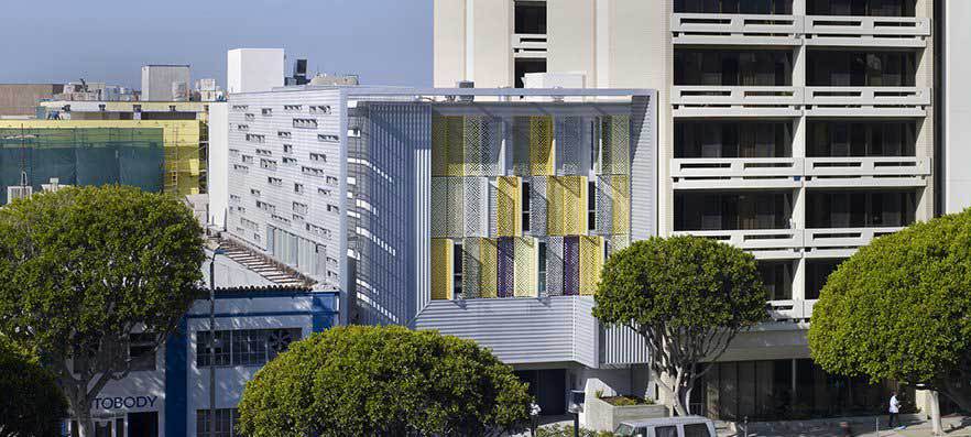 Green Buildings in SoCal. Step Up on 5th - Santa Monica, California.